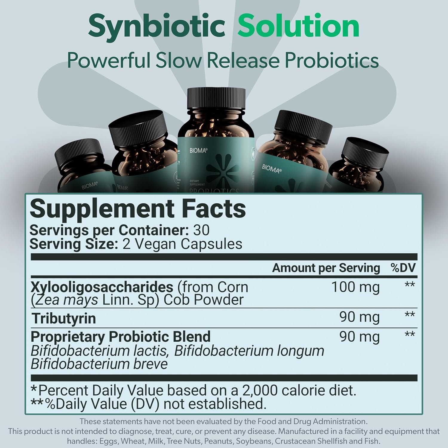 Bioma Probiotics for Digestive Health 3 In 1 Gut Health Probiotic 60 Caps